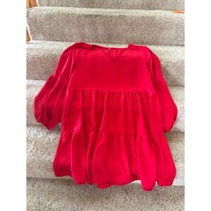 Womens xl red flowy top short dress
